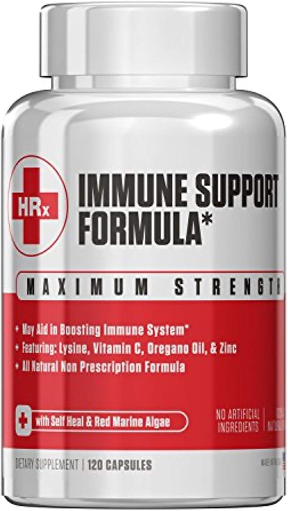Re+Gen Ernährung Immununterstützung Ergänzung für Erwachsene, Natürliche Kapseln mit Zink, Vitamin C, L Lysin Aminosäure & Oregano Öl für starke Immunität Gesundheit bei Männern & Frauen, 120 Kapseln