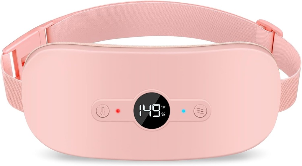 NOWWISH Heizkissen für Period Cramps Schmerzlinderung, Tragbare elektrische Akku Menstruations Heizkissen wiederaufladbar mit 6 Wärmestufen und 6 Massagemodi, Weihnachtsgeschenke für Frauen Teen Girls, Pink
