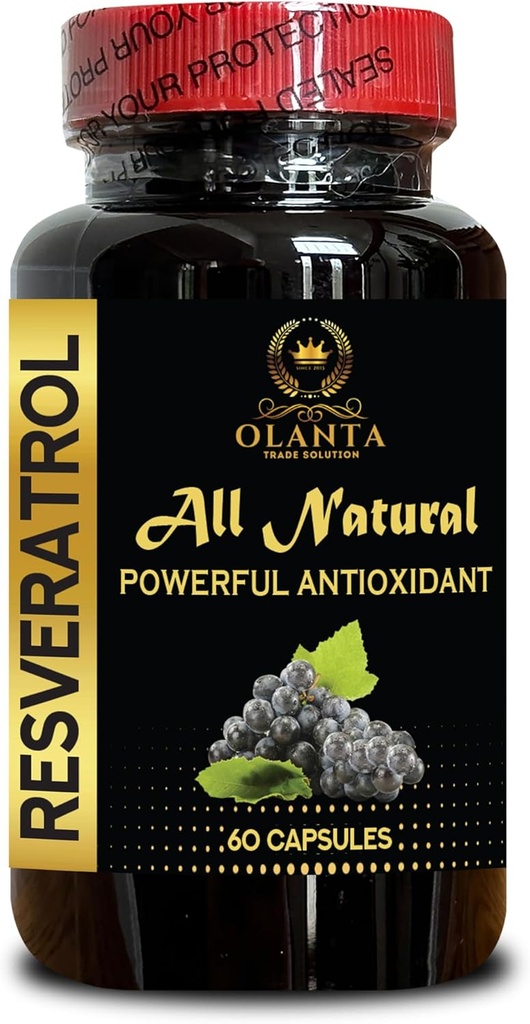 RESVERATROL Extract - Joint Health Supplement, Glutenfreie Antioxidantien, Resveratrol hohe Potenz, organische Antioxidantien Ergänzungen, Energieunterstützung - 1 Flasche 60 Kapseln