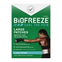 Biofreeze Large Pain Relief Patches, Menthol Pain Patches für Untere Rücken, Neck, Knie, & Schulter, Komfortable & Flexible Stoff Aufenthalte in Platz, FSA Eligible, 5 ct