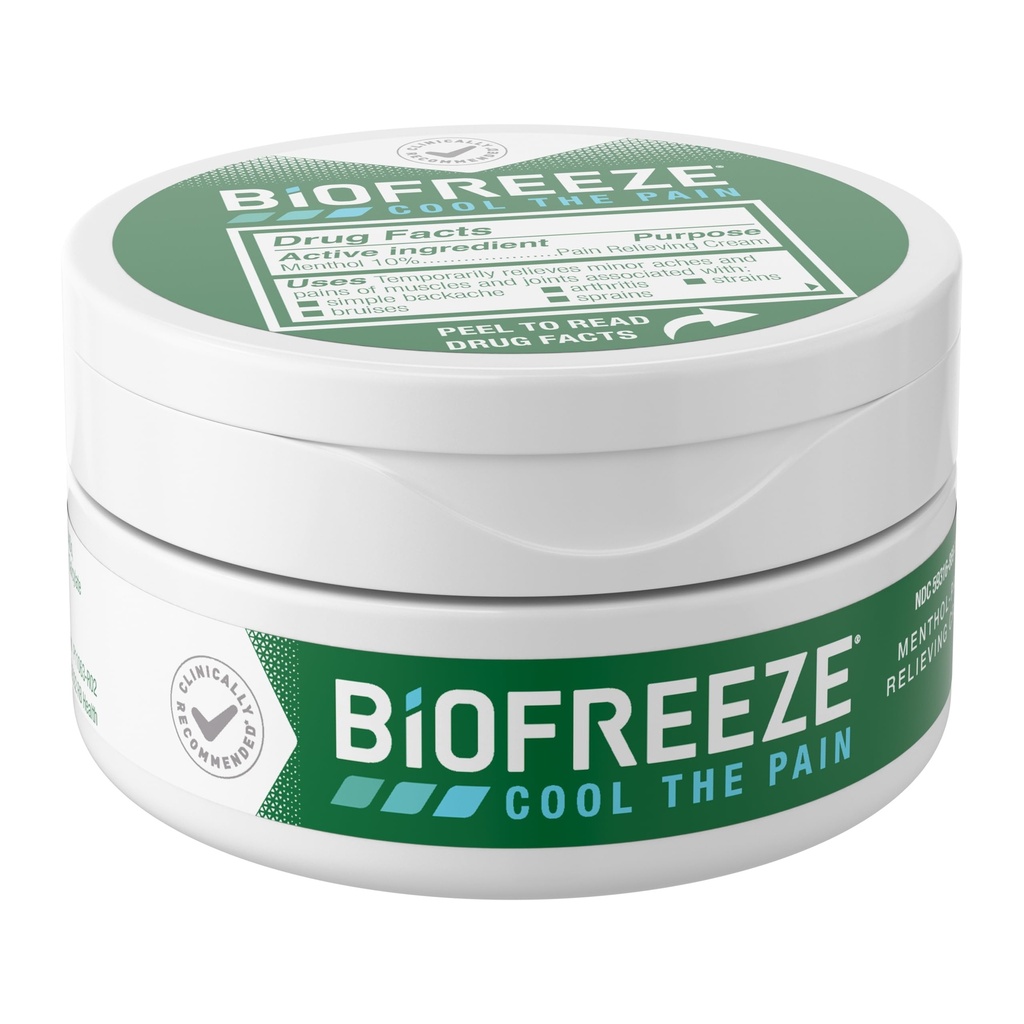 Biofreeze Schmerzlinderungscreme für Knie, Neck, Hüfte, Gelenk, Schulter, & Einfache Rückenschmerzen, Arthritis Schmerzlinderung, Sore Muscle Relief, Cooling Menthol Schmerzcreme, 3 Oz