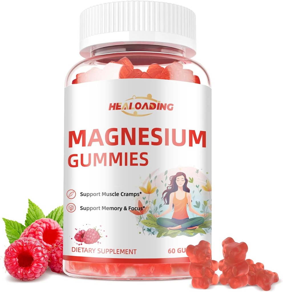 Magnesiumgummis für Männer Frauen Natürliche Magnesium Citrat Gummy Supplement Zucker Free unterstützt Muskelentspannung, Energie Stoffwechsel
