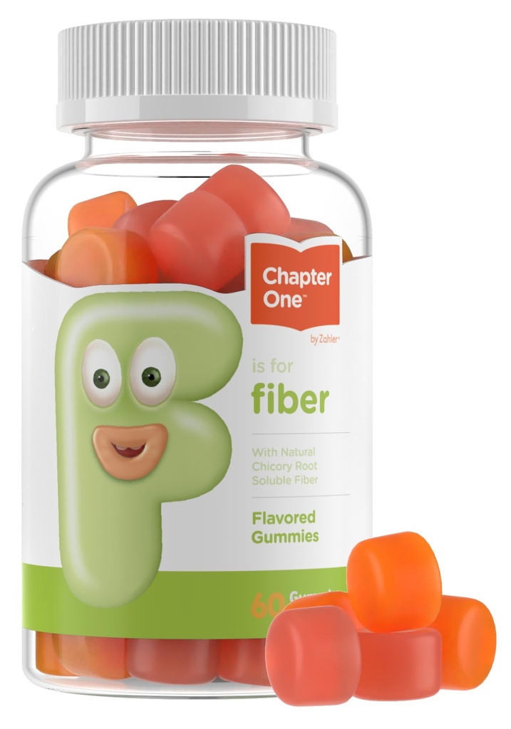 Zahler Chapter One Fiber Gummies - Soluble Fiber for Digestive Health Support - Flavored Gummies for Kids - Natural Chicory Root - Kosher, Dairy-Free, Gluten-Free & Vegetarian Friendly - 60 Count