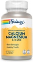 SOLARAY Calcium Magnesium Supplement, Magnesium & Calcium Ergänzungen für Frauen und Männer, 2:1 Ratio, Knochen Gesundheit & Stärke, Vegan, hohe Absorption, 60-Tage Garantie, 22 Servietten, 90 VegCaps