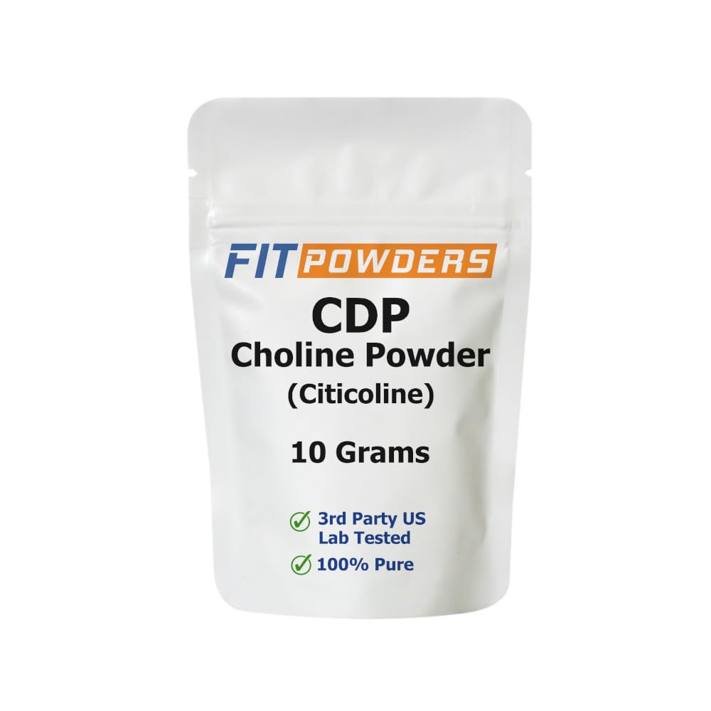 Citicoline Powder, CDP Kolin Powder Pure with Scoop, Non-GMO, Cognitiv Supplement for Memory and Learning (10 gramm)