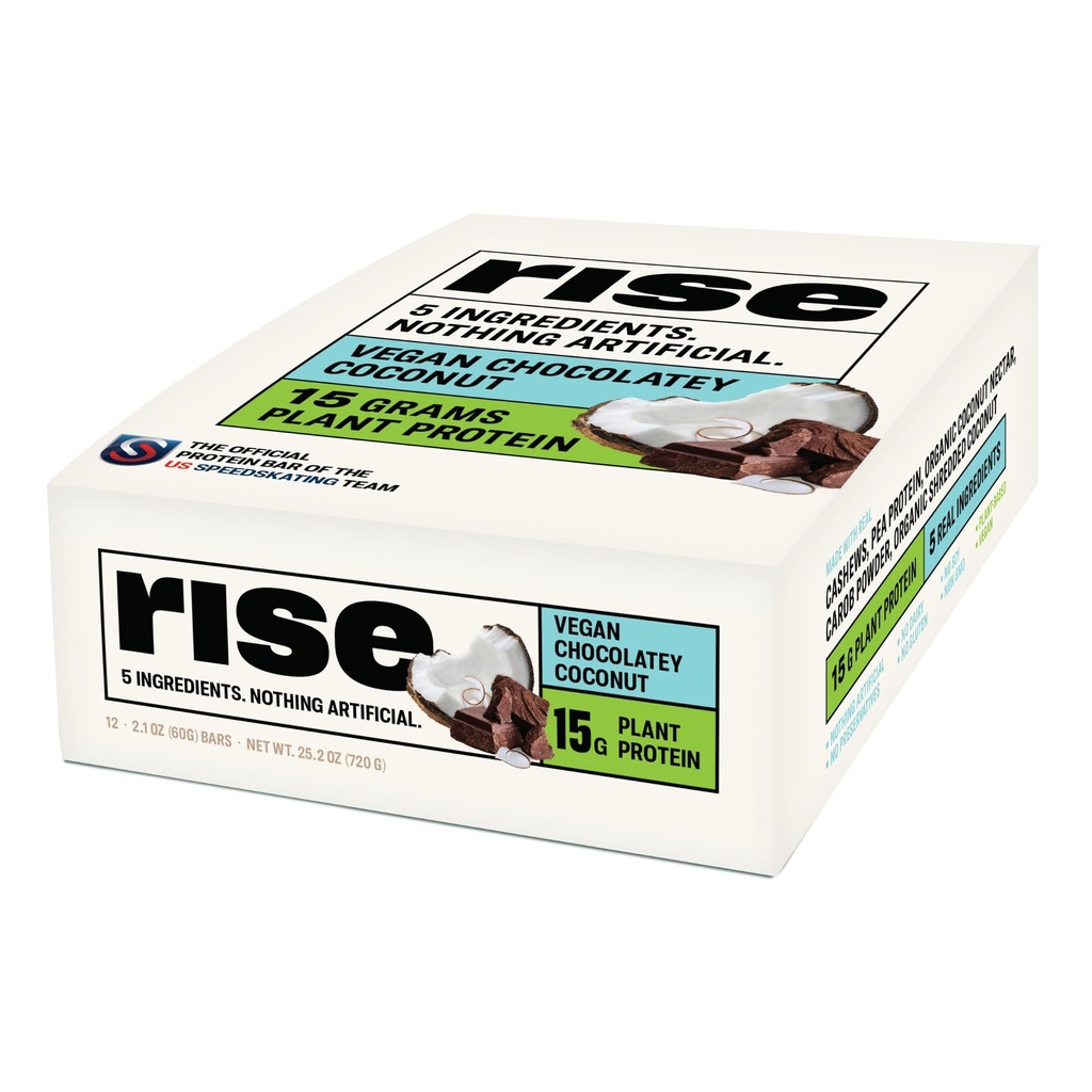 Rise Pea Protein Bar - Csokoládéban Kotya124; Reggeli Bár & Protein Snack 15g Protein Csak 5 teljes élelmiszer-összetevők Non-GMO Gluten- Free Soy Free
