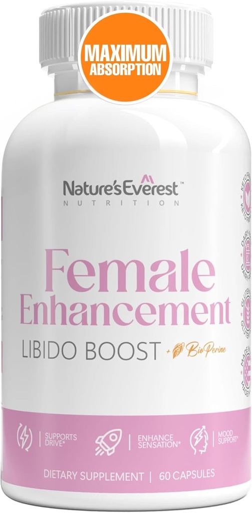 Frauen Libido Booster für Frauen – Fast-Acting mit rallig Ziegenkraut, Maca Root & Ashwagandha | Erhöhen Passion, Empfindlichkeit & Desire, reduzieren Trockenheit - 60 Caps