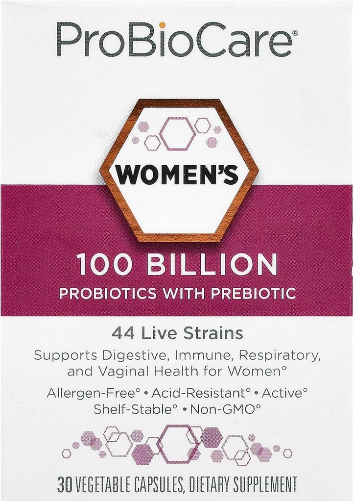 ProBioCareProbiotic für Frauen 100 Milliarden CFUs, unterstützt Verdauungs-, Immun- & Gut-Gesundheit fördert gesunde Mikrobiome Balance & Nährstoffabsorption (30 pflanzliche Kapseln)