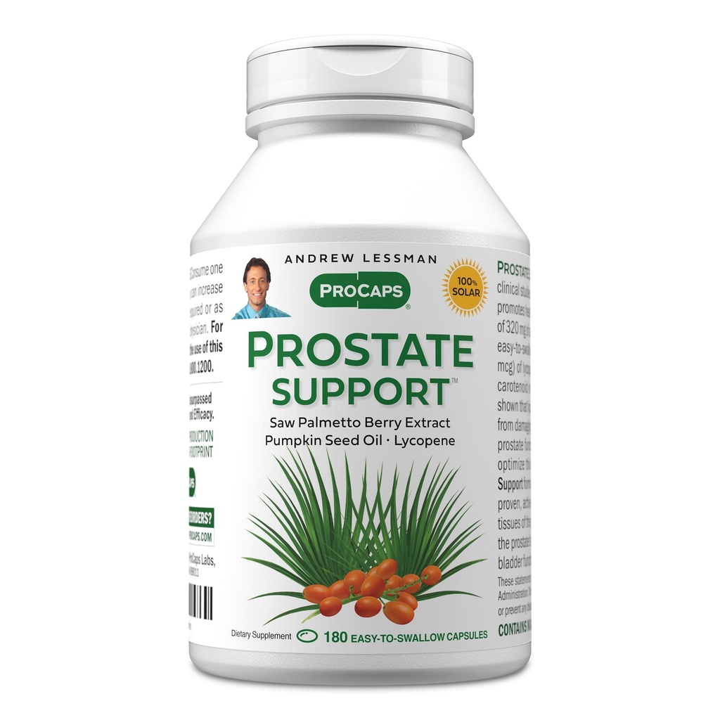 ANDREW LESSMAN Prostata-Supplement für Männer Gesundheit, 180 Softgels, keine Zusatzstoffe - Saw Palmetto für Männer, Kürbis Samenöl, Lycopin, Omega-3 für Prostata Gesundheit, Urinary, Blasen Funktion