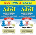 Infants' Advil Liquid Pain Reliever und Baby Fever Reducer, Infant Ibuprofen Dye Freie Schmerzlinderung und Fever Medizin, Weißer Grape - 0.5 Fl Oz (2 Pack)