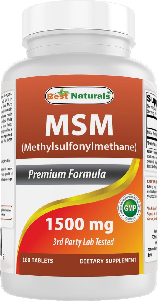 Legjobb természetes MSM 1500 mg 180 tabletta