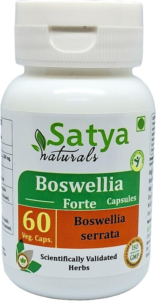 Boswellia Forte Kapseln 500 mg. 60 Veg. Kapsel | Boswellia (Boswellia Serrata) Extrakt Kapseln für Männer und Frauen | Ayurvedische Kräuterergänzung/Remedies | 10:1 Forte (1 Flasche 60 Kapseln)