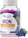 Ärzte Bestellungen Eisen 10mg Vitamin C Gummie, Vegetarische GMO-freie Glutenfreie, große Verkostung natürlicher Trauben Geschmack Gummy Vitamine, Nahrungsergänzung, Rote Zellbildung, für Erwachsene und Kinder, 60 Gummie