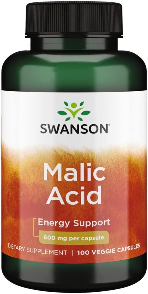 Swanson Malic Acid - Natürliche Ergänzung Förderung der Cellular Energy Production - Ergänzung Formel zu helfen Nourish '&' Energizes Muskeln - (100 Veggie Kapseln, je 600mg)