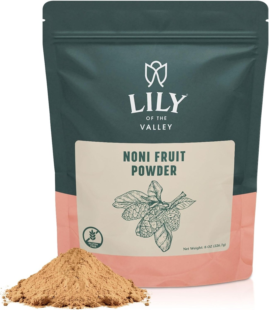Lily of the Valley Noni Fruit Powder - Morinda Citrifolia - Superfood Indian Mulberry - Toll für Smoothies und Rezepte - Vegan & Gluten-Free - Resealable Pouch (8oz, 226g)- Paket Mai Vary