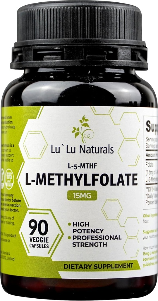 Lu'Lu Naturals L-Methylfolat 15mg Optimierte und aktivierte Folsäure. 90 Veggie Caps Methyl Folat, L-5-mthf