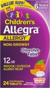 Allegra Kinder 12-Hour Allergy Relief Orally Dissolving Tablets, Non-Drowsy Indoor und Outdoor Allergy Medicine, 30 mg Fexofenadine HCI Antihistamin für Kinder, Orange Cream Flavor, 24-Count