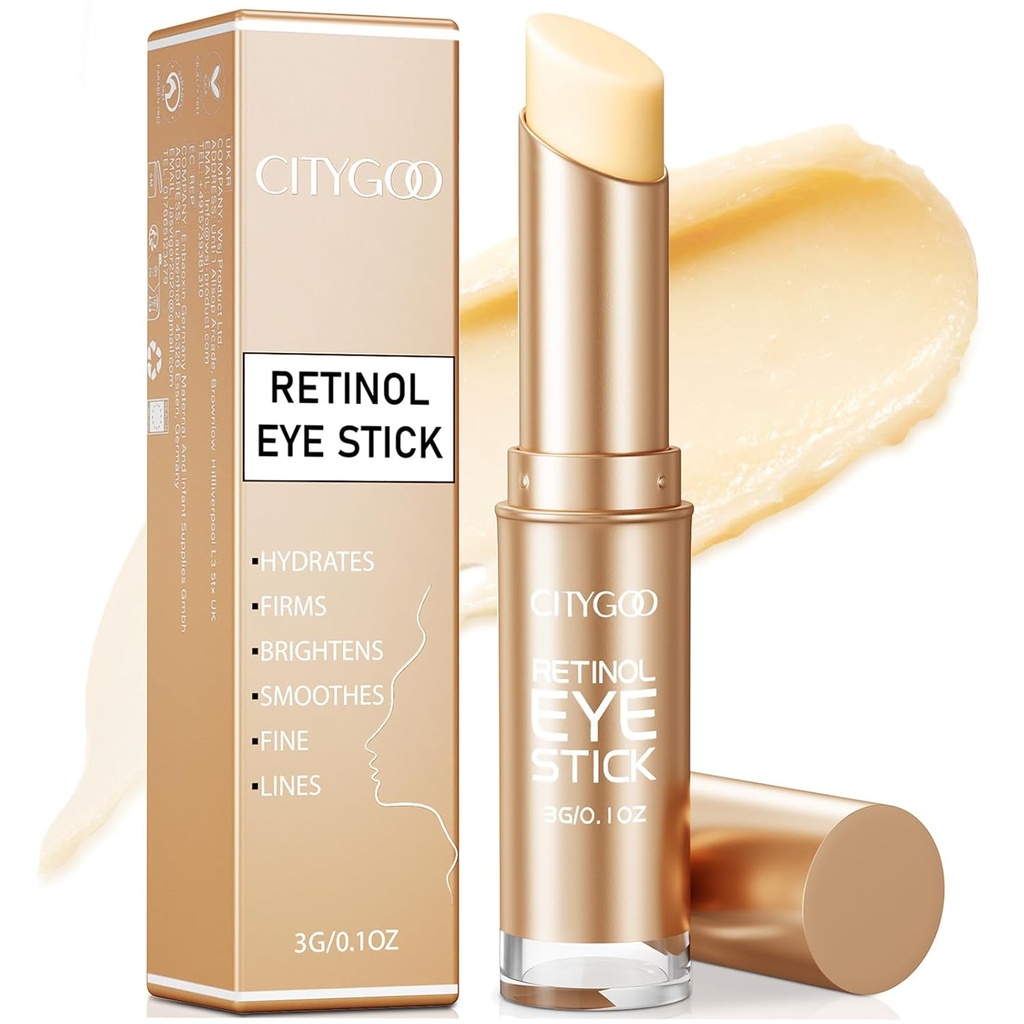 CITYGOO Retinol Eye Stick mit Kollagen, Hyaluronsäure für dunklen Kreis, Unter Augencreme Anti Aging, Für Puffiness und Taschen Reduziert feine Linien (Retinol Eye Stick, 1pcs)