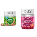 OLLY Fiber Gummy Ringe, 5g Prebiotic Fiber, FOS (Fructo-Oligosaccharide), Verdauungsunterstützung & Undeniable Beauty Gummy, für Haare, Haut, Nägel, Biotin, Vitamin C, Keratin, Kaubare Ergänzung