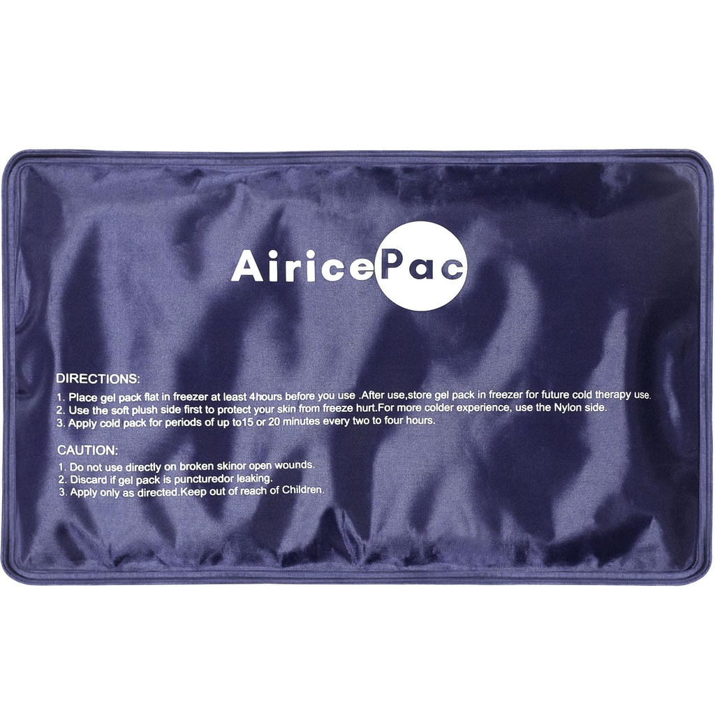 AiricePac Ice Packs für Verletzungen Wiederverwendbar, Gel Cold Pack für Knie Neck Schulter Knöchel Ellenbogen Hüfte Rückenschmerzen Relief, Kaltkompresstherapie für Schwellung, Brügge, Chirurgie, 7”x 11”, Blau