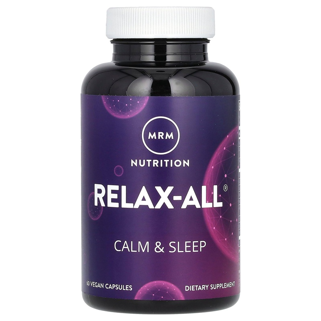 MRM Relax-All Dietary Supplement - Stress Support for Women & Men, with GABA, L-Theanine & Magnesium, Promotes Mental Balance & Muscle Relaxation, Vegan, Gluten-Free - 15 Servings