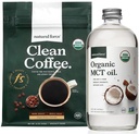 Natural Force Organic Dark Roast Clean Coffee + Organic MCT Oil Bundle - 100% Tiszta Kókuszdió MCT & Mold & Mycotoxin Free Coffee - Non-GMO, Keto, Paleo, Vegan - 12 Oz és 16 Oz