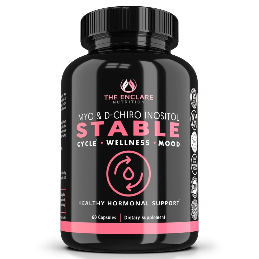 THE ENCLARE NUTRITION Myo-inositol, D-Chiro Inositol Kapseln (Optimal 40:1 Ratio) | Fertilität, Natürliche PCOS Ergänzungen für Frauen, Hormon Balance, Gesunde Ovarian Unterstützung
