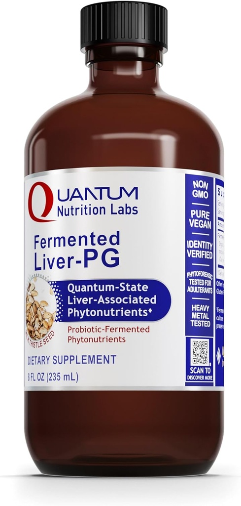 QNL Fermented Liver-PG - Vegan Liver Aid Supplement - Enthält Organic Turmeric & Milk Thistle - Liver Support Supplement für Damen und Herren - 8 fl oz