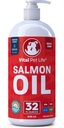 Lachsöl für Hunde & Katzen - Gesunde Haut & Coat, Fischöl, Omega 3 EPA DHA, Flüssige Nahrungsergänzung für Haustiere, All Natural, Unterstützt Gelenk- & Knochengesundheit, Natürliche Allergie & Entzündungsschutz, 32 Unze