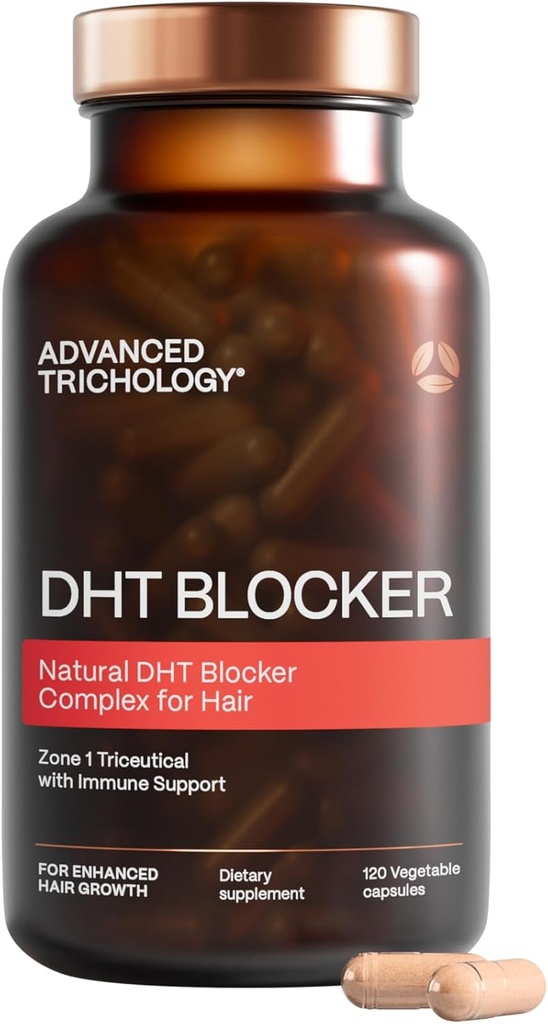 Fortgeschrittene Trichologie DHT Blocker - Haarwachstumsergänzung für Genetisches Verdünnen für Männer und Frauen | Genehmigt* von American Hair Loss Association - 120 Count (Pack von 1)