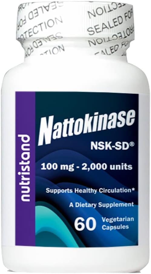 Nattokinase 2.000 Units 60 Caps. Herz-Kreislauf Superfood aus Japan - Hergestellt in den USA mit japanischer NSK-SD Nattokinase. Die Original und die meisten studierten Nattokinase Marke. (1 Flasche 60 Kapseln)