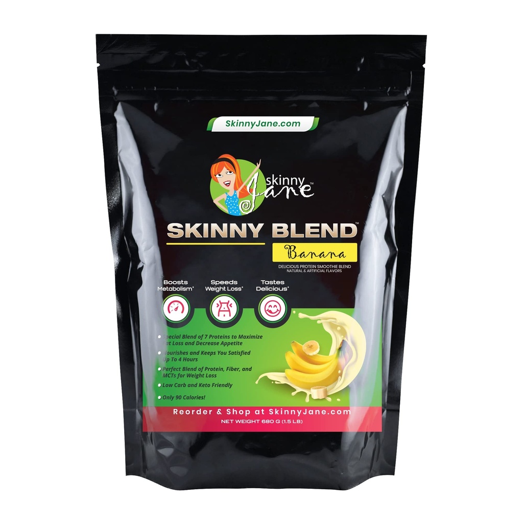 Skinny Blend- Best Tasting High Protein Shake für Damen - Low Carb & Keto Friendly Meal Ersatz - Zufriedenheit Hunger & Boost Energy - Delicious Smoothie Flavor - 30 Shakes - Banana