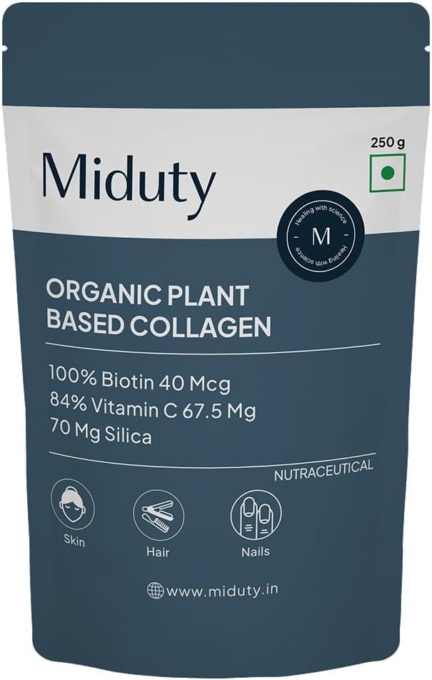 Generisches organisches Kollagenpulver, Kollagenergänzung, Haut, Haare & Nägel, Haut-Nurshing-Formel, Pflanzenbasiertes Kollagen, Organisches Kollagen-Pulver - 250gm