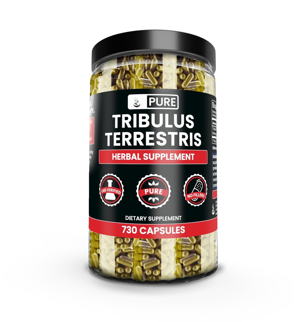Pure Original Ingredients Tribulus Terrestris, No Magnézium Or Rice Fillers, Always Pure, Lab ellenőrizve (730 kapszula)