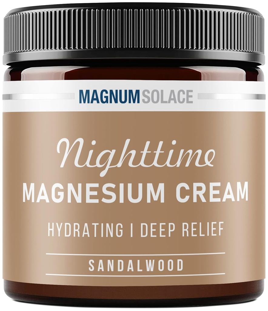 Magnézium-testápolás - Éjszakai Magnézium-krém - Alkalmazás a láb izomzatra, a karokra vagy a mellkasra - Topical Magnézium-klorid - USA Made and safe for Kids (Sandalwood) 4 Fl Oz (1-es csomag)