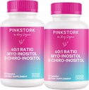 Pink Stork Myo-Inositol & D-Chiro Inositol Supplement - Hormonal Balance für Frauen - Ovarian Support - 40:1 Ratio - Fruchtbarkeitsergänzungen für Frauen - 180 Kapseln, 2 Monate Versorgung