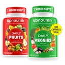 UpNourish Bio-Obst und Gemüse-Ergänzung - Unterstützung Diät-Balance, Körperreinigung & Energie - 480 Früchte und Super Greens Kapseln aus der Natur - Obst und Gemüse Ergänzungen für Erwachsene & Kinder
