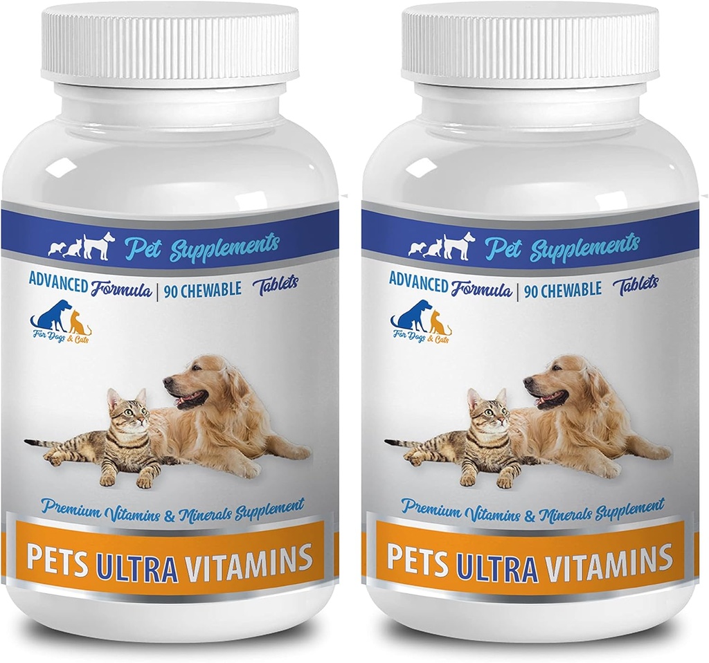 Gesunde Katze Treats Senior - Haustiere Ultra Vitamine - für Hunde und Katzen - Immune Gesundheit - Haar- und Mantel Vorteile - Katze Kalziumergänzung - 180 Treats (2 Flaschen)