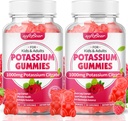 softbear Potassium Citrate 1000mg Gummies – High Absorption Potassium Gummies for Muscle Support & Electrolyte Balance – Potassium Supplement for Women & Adults, Vegan, Raspberry Flavor (120 Count)