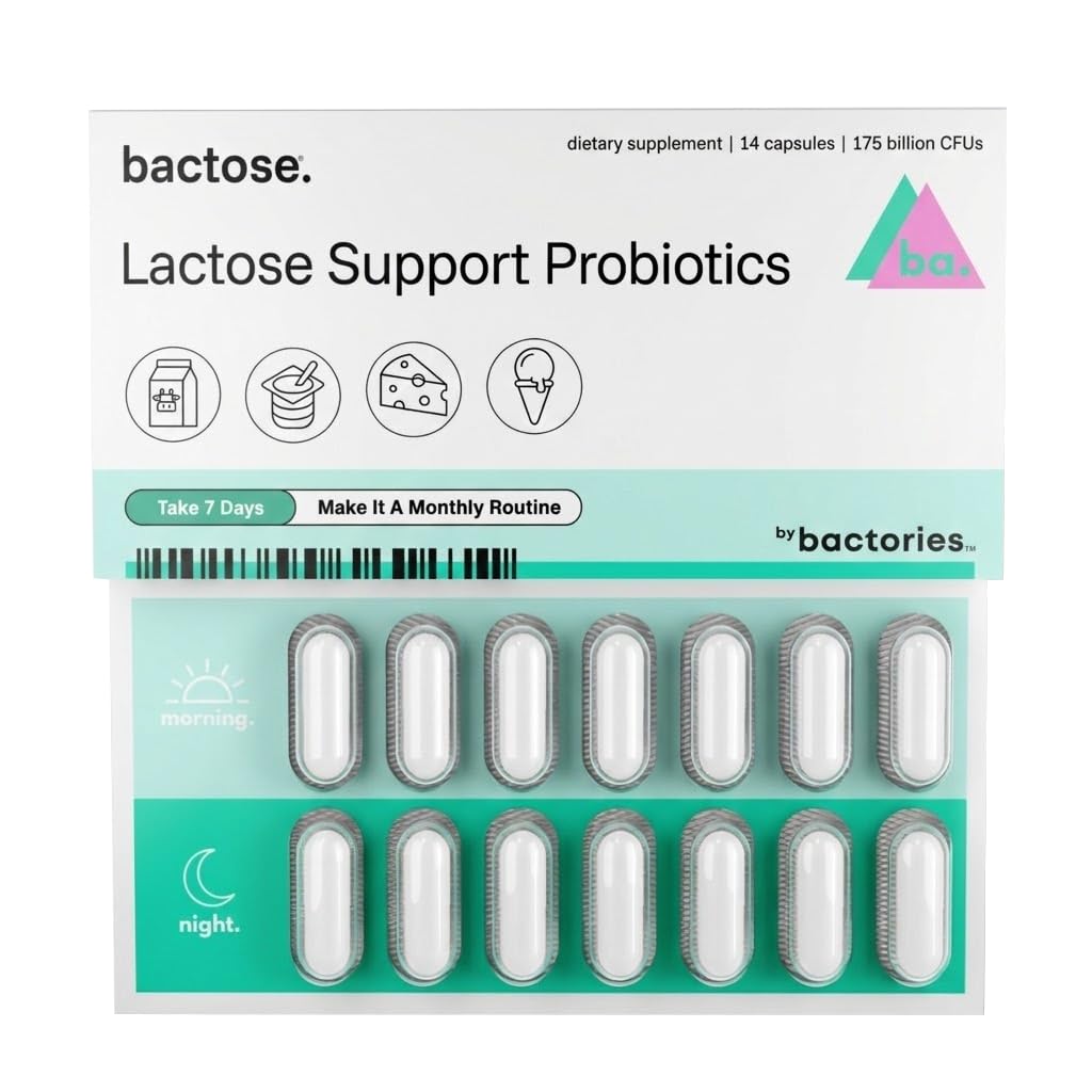 Probiotische Lactose Pillen für lange Zeit Relief - Genießen Sie Dairy wieder - Lactose Intolerance Supplement - produzieren Lactase Enzyme im Gut - Natürlich brechen nach unten Lactose (für 7 Tage - Repeat Monatlich)
