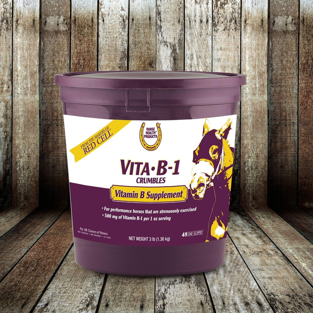Farnam Horse Health Vita B-1 Crumbles Ergänzung für Pferde, unterstützt optimale Muskelaktivität und Stoffwechsel für Leistung, 3 Pfund, 48 Tage Versorgung