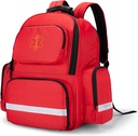 Trunab Első válaszadó táska Trauma Backpack Üres, orvosi vészhelyzetben Kits Storage Jump Bag Pack EMT, EMS, rendőrség, tűzoltók, biztonsági tisztviselők - szabadalmaztatott design Red