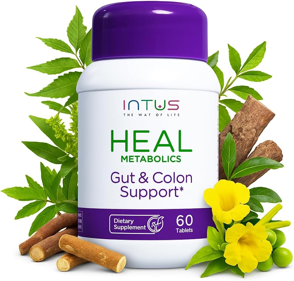 Intus Heal Colon Cleanse and Gut Health Supplement für Damen – Ayurvedic Detox Cleanse for Digestive Health – Gut Detox Cleanse & Body Detox für Damen – 60 Tabletten