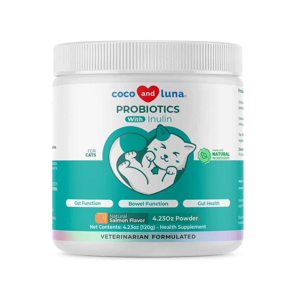Macska probiotikumok - 4.23oz / 120g por - Macska probiotikumok és emésztőenzimek, probiotikumok por, Promotes Egészséges gyomor és emésztés
