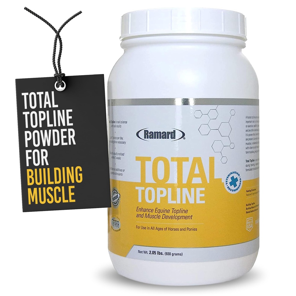 Ramard Total Topline Powder Horse Supplements - Build and Maintain Muscle Tissue During Recovery for Foals and Horses - Protein & Amino Energy Horse Supplement - 2lb Tub
