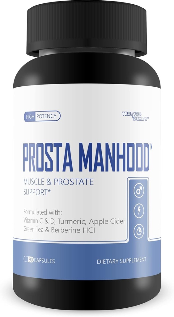PROSTA MANHOOD - All-in-One Prostata-Unterstützung - Prostata-Gesundheit fördern - Blutfluss, Nierengesundheit, Normale Prostatagröße unterstützen - Gesunde Prostata-Funktion fördern - Gesunde Prostata-Ergänzung