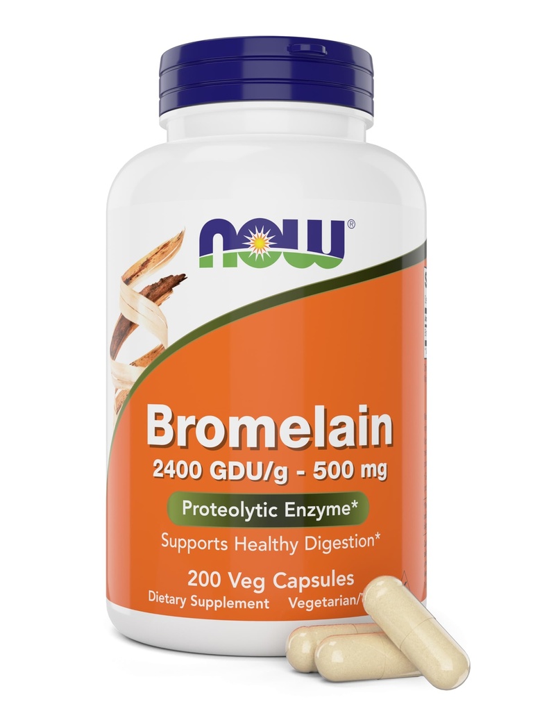 Jetzt Bromelain 500 mg, 200 Veg Kapseln - Natürliche Ananas, Proteolytische Enzymergänzung, 2400 GDU