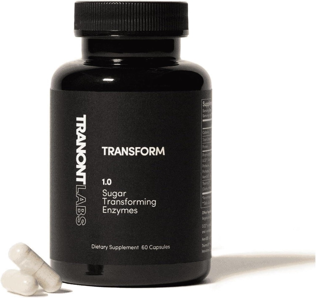 Tranont Transform | 60 Kapseln | Unterstützt allgemeine Gesundheit und kann Hautpflege unterstützen | Energy Booster Supplement | Pflanzenbasierte Enzyme für Gesundheit und Wellness | Unterstützt psychische Klarheit und Fokus