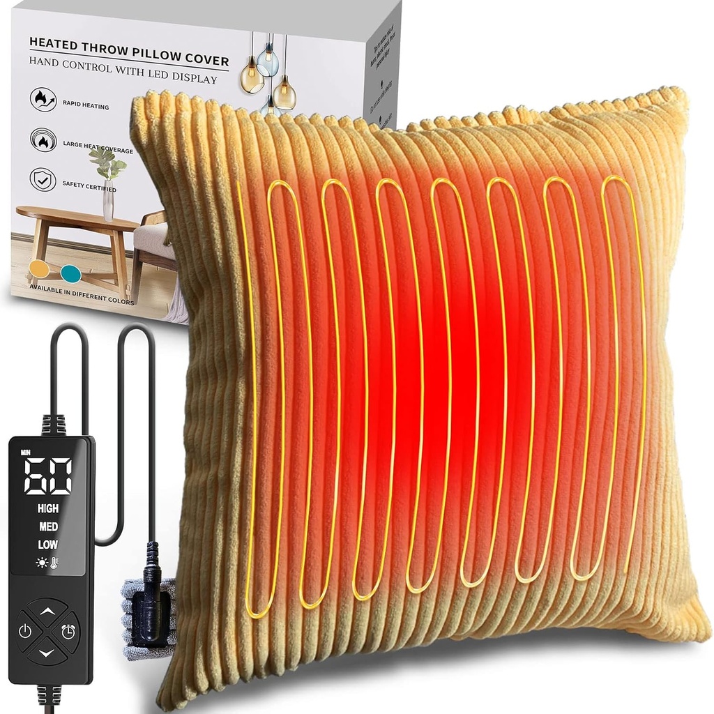 Creatrill Heated Kissenbezug 18x18 (kein Kisseneinsatz), Menstrual Heizkissen für Rückenschmerzen Entlastung, Periodenheizung Pads für Cramps
